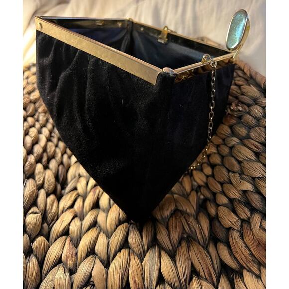 Vintage Black suede Harry Levine HL Clutch made in the USA - Picture 7 of 8